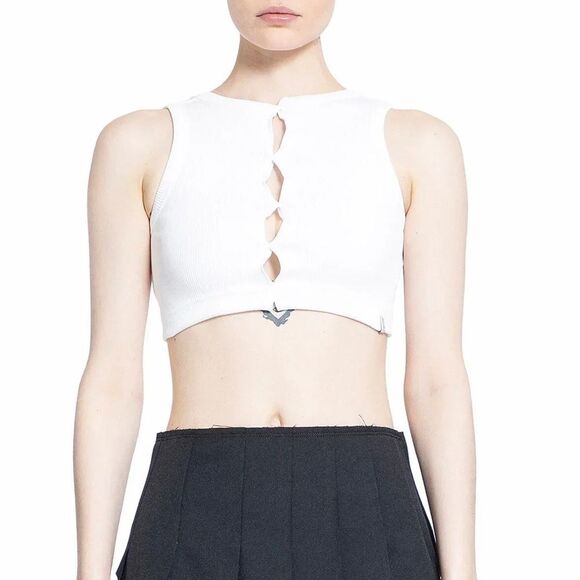 CHRISTINA SEEWALD Crop Drape Top in White - Picture 1 of 3